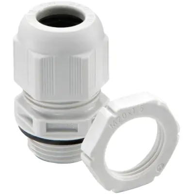 Cable gland kit, with locknut, M32, 36 mm, IP68/IP69, light gray, 10066528 - 1