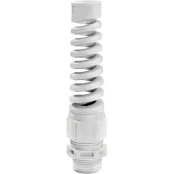 Cable gland, with bend protection, M12, 16 mm, IP68/IP69, light gray, 10060757