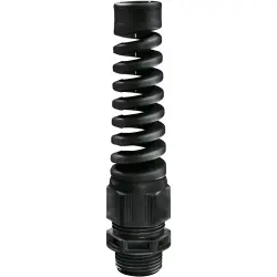 Cable gland, with bend protection, M12, 16 mm, IP68/IP69, black, 10061276