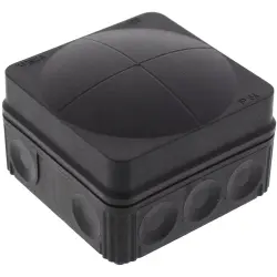 Junction box, no. of entries: 2, 2.5 mm², black, IP66, 10061999