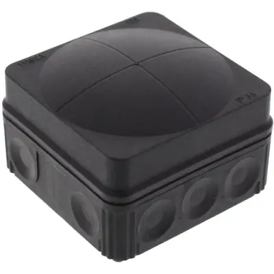 Junction box, no. of entries: 2, 2.5 mm², black, IP66, 10061999 - 1