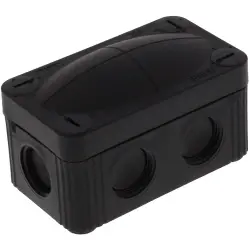 Junction box, no. of entries: 4, 1.5 mm², black, IP66/IP67, 10109571