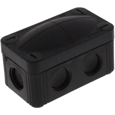 Junction box, no. of entries: 4, 1.5 mm², black, IP66/IP67, 10109571 - 1