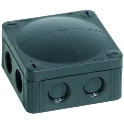 Junction box, no. of entries: 4, 4.0 mm², black, IP66/IP67, 10060581