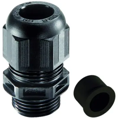 Cable gland, cable Ø 1 to 7 mm, M12, PA, black, 10064992 - 1