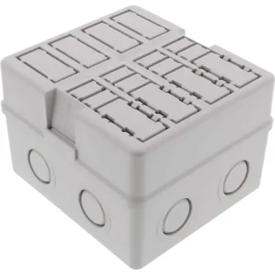 Junction box, 108 x 98 x 72 mm, 6.0 mm², light gray, IP20, 10105992 - 1