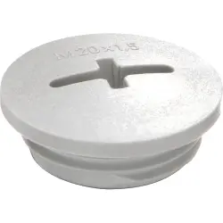 Locking screw, Ø 30 mm, M25, IP56, light gray, 10064669