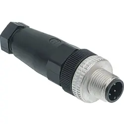 Plug, M12, 5 pole, screw connection, coupling screw, straight, 933164100
