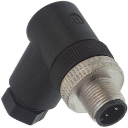 Plug, M12, 4 pole, screw connection, coupling screw, angled, 933165100