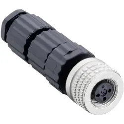 Jack, M8, 3 pole, solder pins, screw locking, straight, 933366100