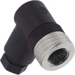 Jack, M12, 4 pole, screw connection, coupling nut, angled, 933174100