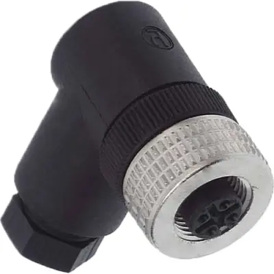 Jack, M12, 5 pole, screw connection, coupling nut, angled, 933176100 - 1