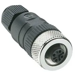 Jack, M12, 5 pole, screw connection, screw locking, straight, 11220