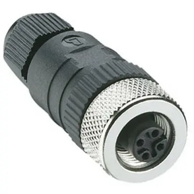 Jack, M12, 5 pole, screw connection, screw locking, straight, 11220 - 1