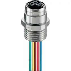Panel socket, M12, 8 pole, 52108