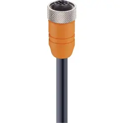 Sensor actuator cable, M12-cable socket, straight to open end, 5 pole, 5 m, PUR, black, 4 A, 49232