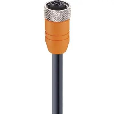 Sensor actuator cable, M12-cable socket, straight to open end, 8 pole, 5 m, PUR, black, 2 A, 49262 - 1