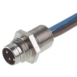 Panel plug, M8, 4 pole, solder connection, screw locking, straight, 933147001