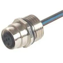 Panel socket, M12, 5 pole, screw connection, screw locking, straight, 934450201