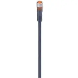 Sensor actuator cable, M8-cable socket, straight to open end, 3 pole, 1.5 m, PUR, black, 4 A, 19698