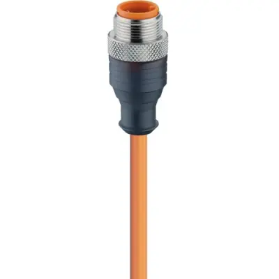 Sensor actuator cable, M12-cable plug, straight to open end, 5 pole, 5 m, PVC, orange, 4 A, 12017 - 1