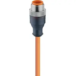 Sensor actuator cable, M12-cable plug, straight to open end, 5 pole, 5 m, PVC, orange, 4 A, 12017