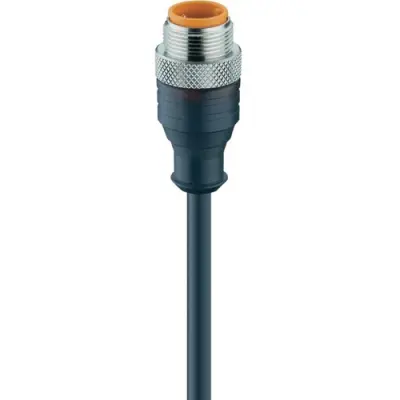Sensor actuator cable, M12-cable plug, straight to open end, 8 pole, 5 m, PUR, black, 2 A, 64545 - 1