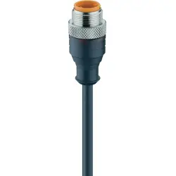 Sensor actuator cable, M12-cable plug, straight to open end, 8 pole, 5 m, PUR, black, 2 A, 64545