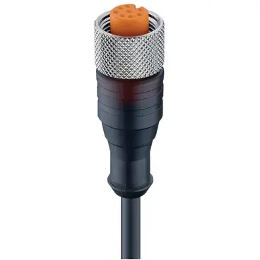 Sensor actuator cable, M12-cable socket, straight to open end, 8 pole, 2 m, PUR, black, 2 A, 62977 - 1