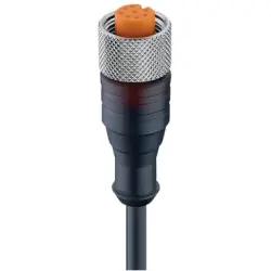 Sensor actuator cable, M12-cable socket, straight to open end, 8 pole, 2 m, PUR, black, 2 A, 62977