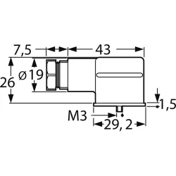 Valve connector, DIN shape A, 2 pole + PE, 250 V, 0.25-1.5 mm², 934618010
