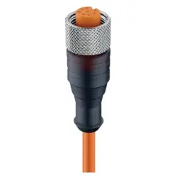 Sensor actuator cable, M12-cable socket, straight to open end, 8 pole, 10 m, PUR, orange, 2 A, 11386