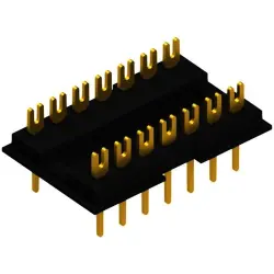 DIL connector, 14 pole, pitch 2.54 mm, straight, black, DILS 14 GO