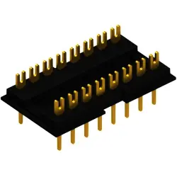 DIL connector, 16 pole, pitch 2.54 mm, straight, black, DILS 16 GO