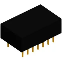 DIL housing, 14 pole, pitch 2.54 mm, straight, black, DILS 14 GA LO