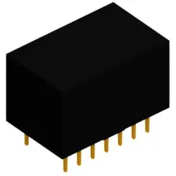 DIL connector, 16 pole, pitch 2.54 mm, straight, DILS 16 GB LO