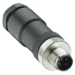 Plug, M12, 5 pole, screw connection, straight, 18233