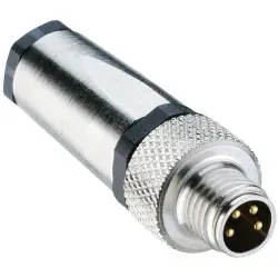 Plug, M8, 3 pole, solder connection, screw locking, straight, 11652