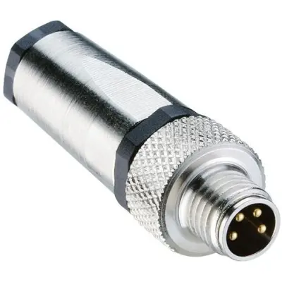 Plug, M8, 3 pole, solder connection, screw locking, straight, 11652 - 1