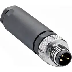 Plug, M8, 3 pole, screw connection, screw locking, straight, 28044