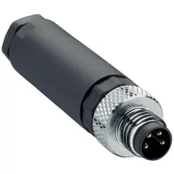 Plug, M8, 4 pole, screw connection, screw locking, straight, 28045
