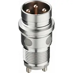 Plug, M8, 4 pole, solder connection, snap-in/screw locking, straight, 11658