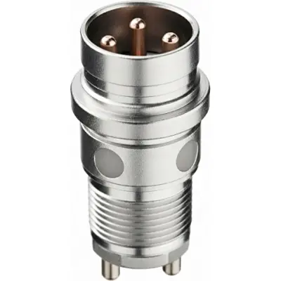 Plug, M8, 4 pole, solder connection, snap-in/screw locking, straight, 11658 - 1