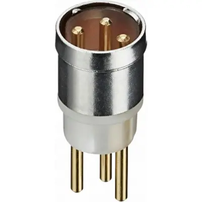 Plug, M8, 3 pole, PCB connection, snap-in, straight, 11663 - 1
