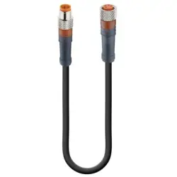 Sensor actuator cable, M8-cable plug, straight to M8-cable socket, straight, 4 pole, 5 m, PUR, black, 4 A, 54625
