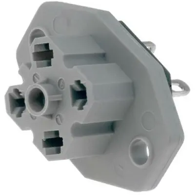 Panel socket, 3 pole, panel mounting, solder connection, gray, 931782106 - 1