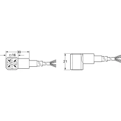 Sensor actuator cable, cable plug to open end, 3 pole, 2 m, PVC, gray, 10 A, 931783001