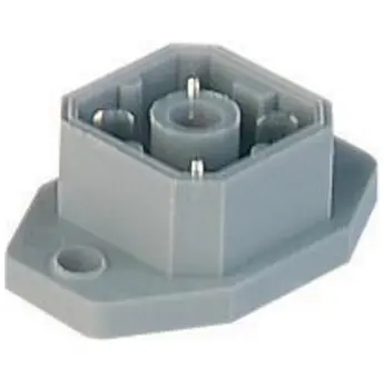 Panel plug, 4 pole, PCB mounting, solder connection, gray, 932092106 - 1