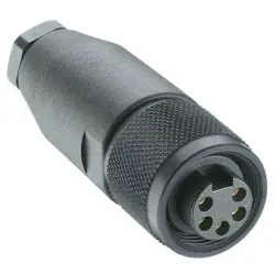 Jack, 7/8", 5 pole, screw connection, coupling nut, straight, 11223