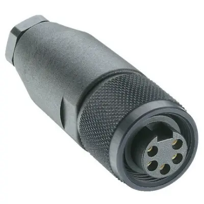 Jack, 7/8", 5 pole, screw connection, coupling nut, straight, 11223 - 1